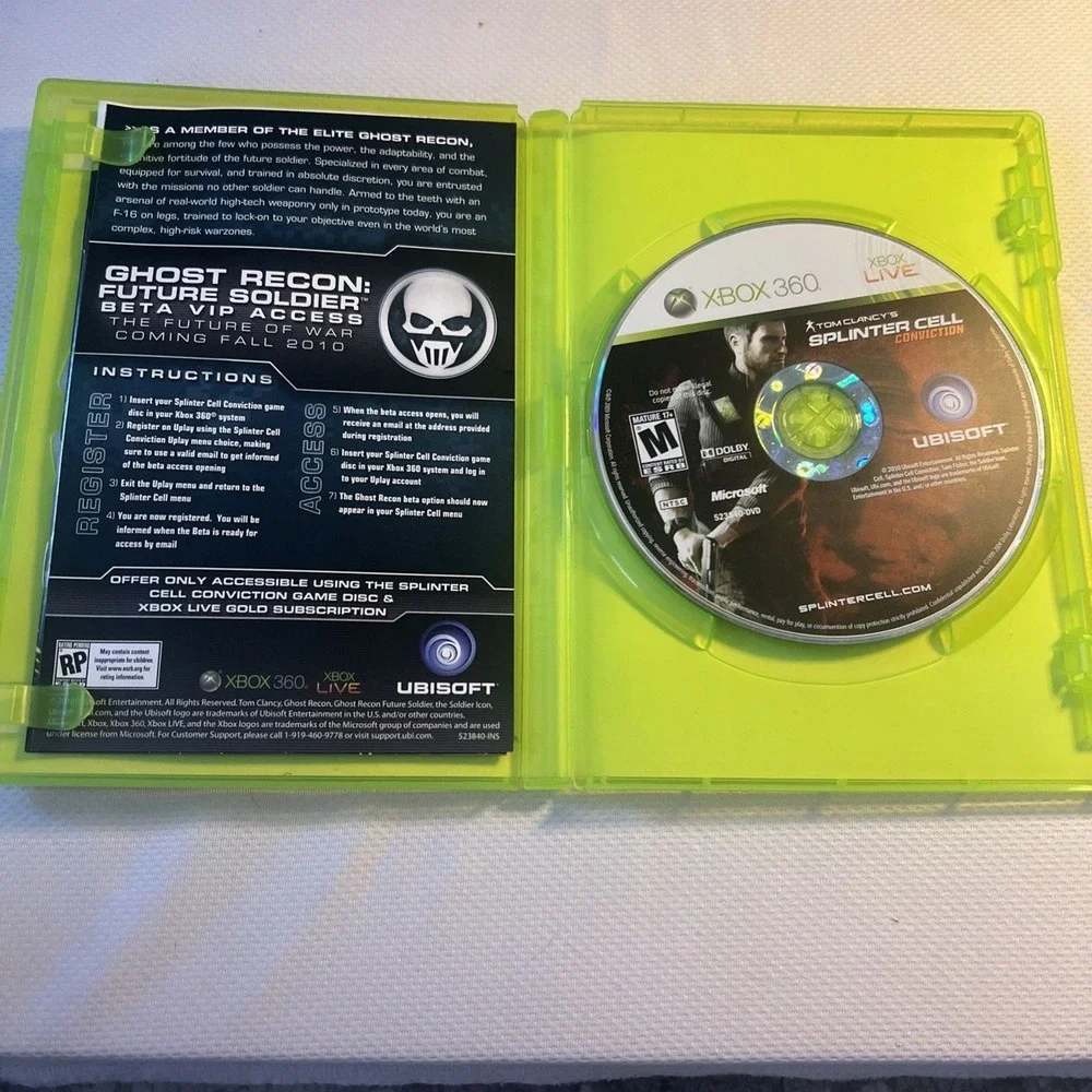 Tom Clancy's Splinter Cell: Conviction (Xbox 360, 2010)